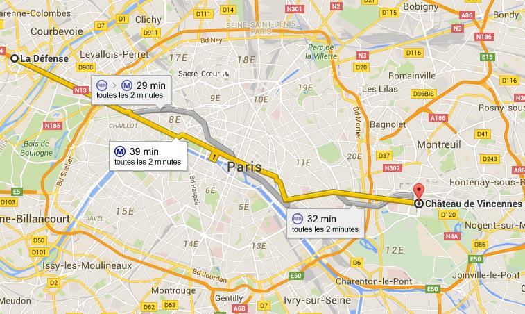 Carte ligne 1 métro de Paris