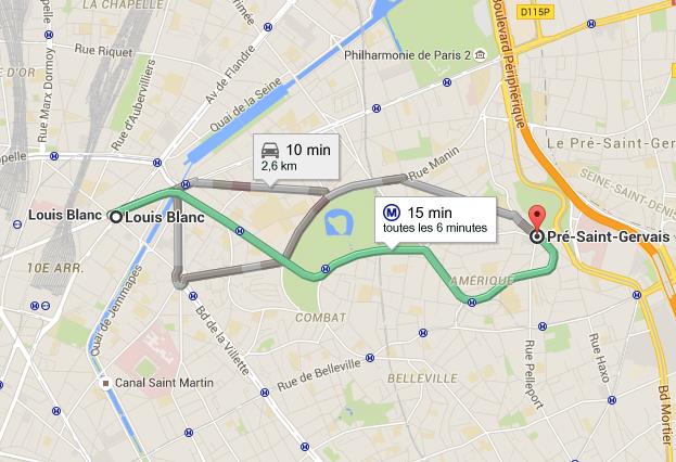 Carte ligne 7 bis métro de Paris